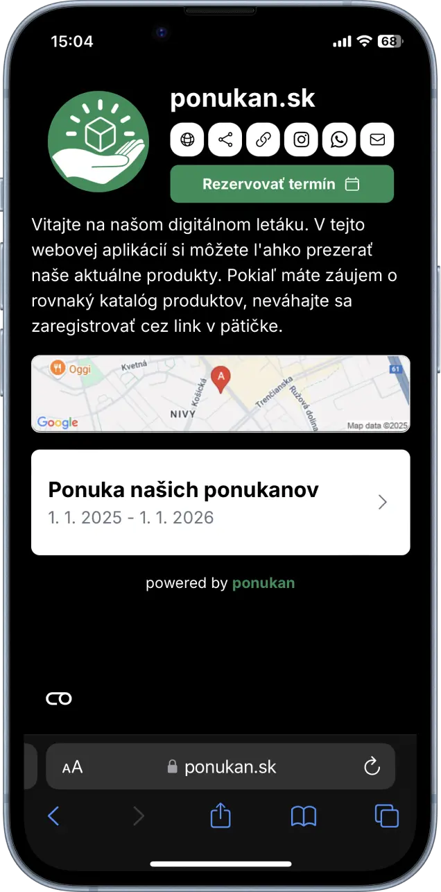 Screenshot of the my project showing mobile version